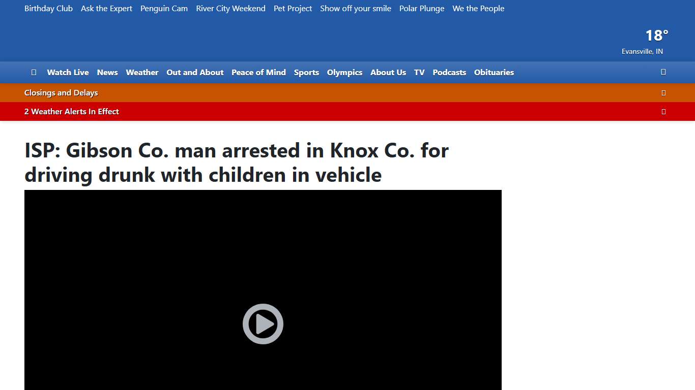 ISP: Gibson Co. man arrested in Knox Co. for driving drunk with children in vehicle